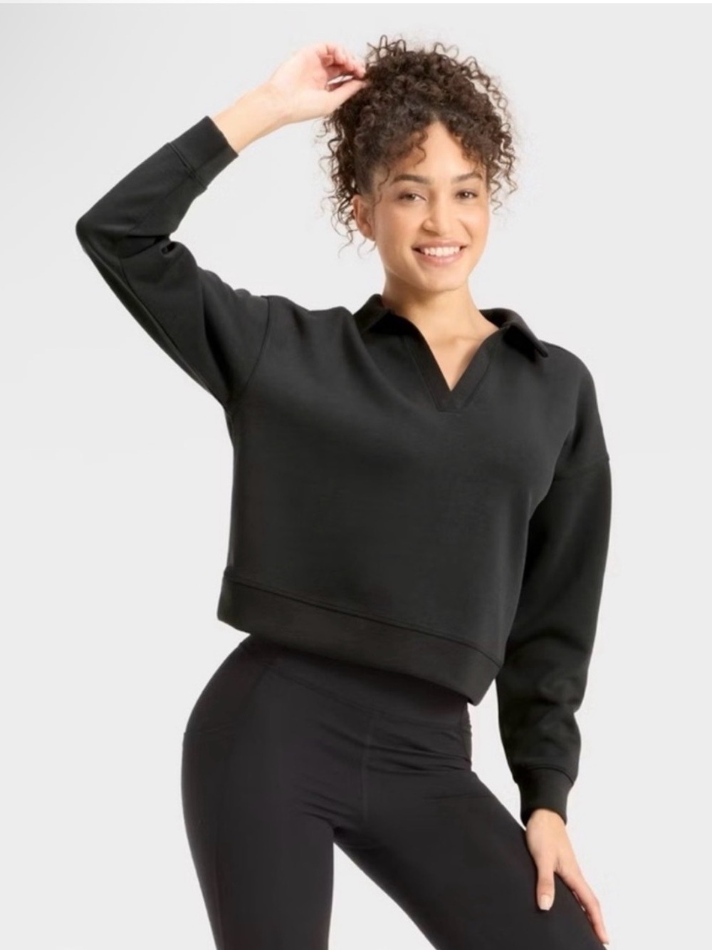 all in motion Tan Open V-Neck Pullover NWT - Picture 9 of 10